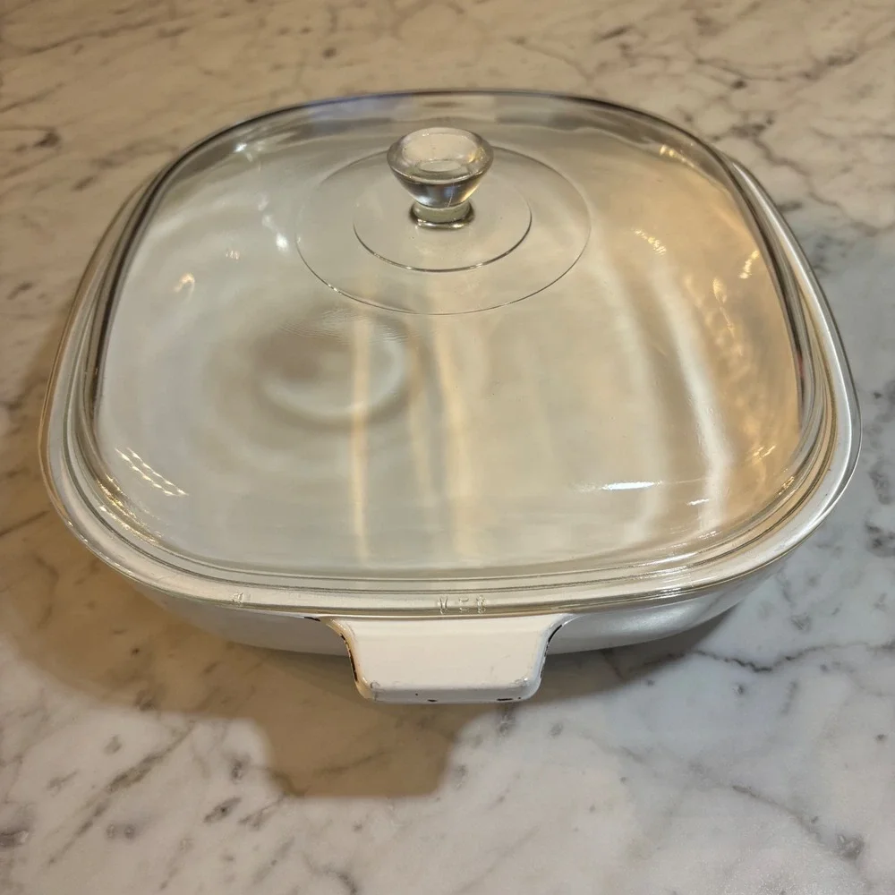 Vintage Corning Ware Blue Cornflower 10 Inch Casserole Dish P-10-B with GlassLid